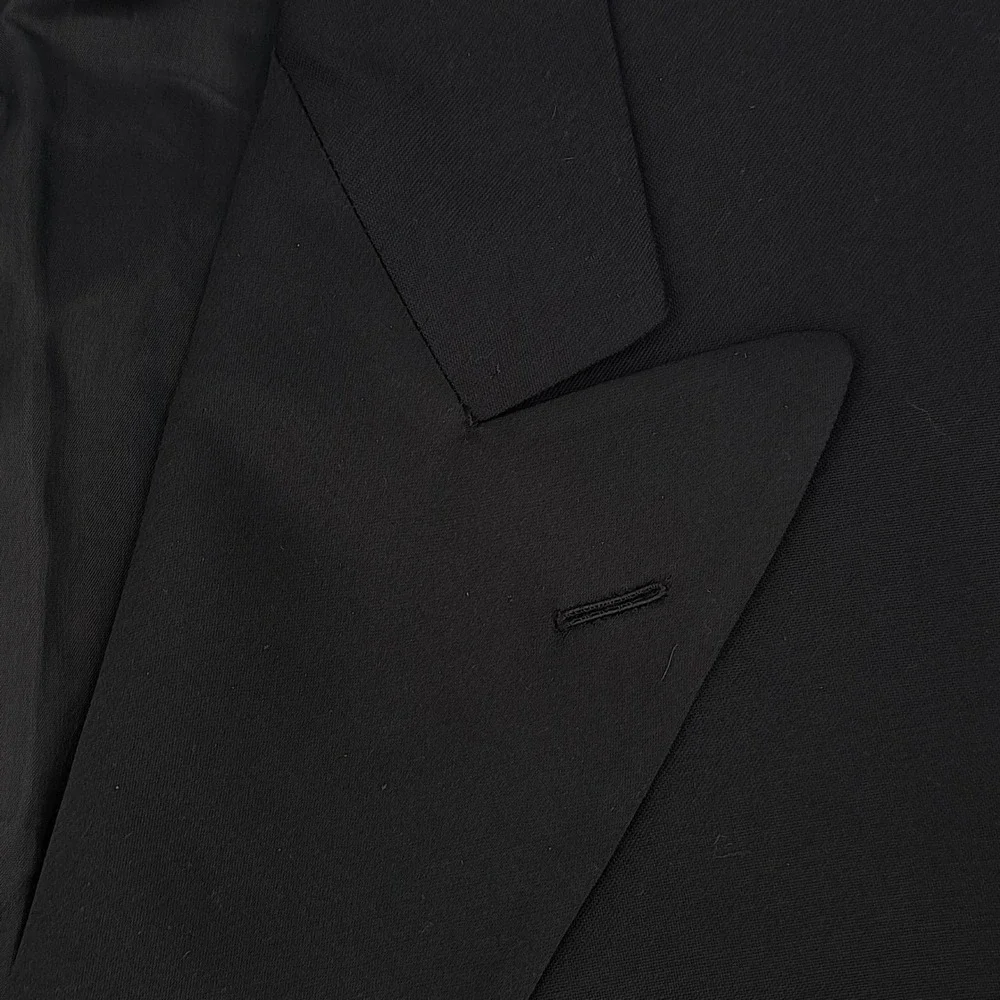 Hickey Freeman Boardroom Tuxedo Jacket Mens 46R Wool Black Solid Peak Lapel USA